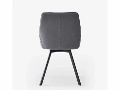 Hot AHD Silla giratoria de tela para salón-comedor de diseño moderno Navya - Oscuro Gris