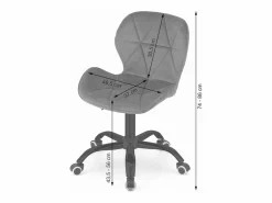 Best Silla giratoria Valora NOTO de terciopelo , ergonómica para oficina Negro
