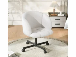 Discount Merax Silla giratoria/de oficina/de ordenador - 66 x 64 x 87 cm - Giratoria 360° - Terciopelo - Beige