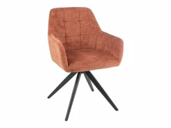 Les Tendances Silla LOUNA con reposabrazos – Tejido suave y patas de acero negro-Color