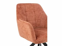 Les Tendances Silla LOUNA con reposabrazos – Tejido suave y patas de acero negro-Color