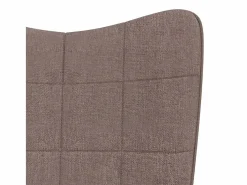 Silla mecedora con reposapiés tela gris taupe ES44386 Sillón Balancín