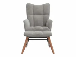 vidaxl Silla mecedora con reposapiés terciopelo claro