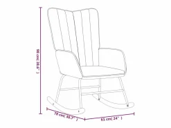 vidaxl Silla mecedora con reposapiés terciopelo