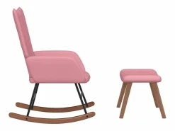 vidaxl Silla mecedora con reposapiés terciopelo