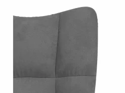 Discount vidaxl Silla mecedora con reposapiés terciopelo oscuro Gris