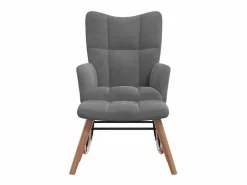 Discount vidaxl Silla mecedora con reposapiés terciopelo oscuro Gris