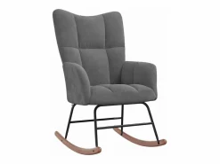 Discount vidaxl Silla mecedora con reposapiés terciopelo oscuro Gris