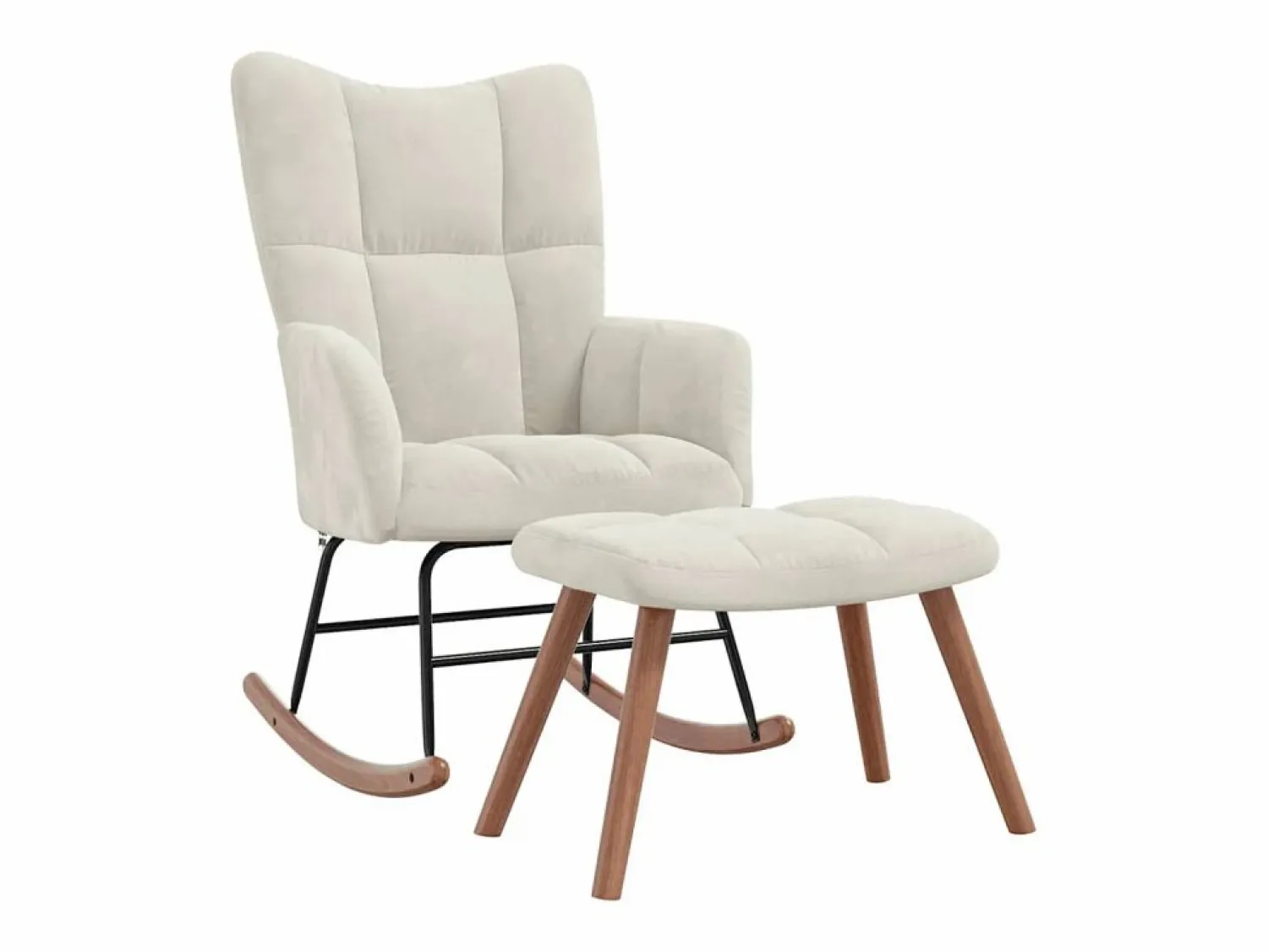vidaxl Silla mecedora con reposapiés terciopelo