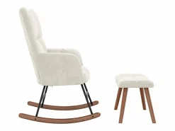 vidaxl Silla mecedora con reposapiés terciopelo