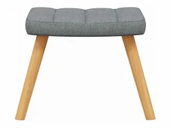vidaxl Silla mecedora con reposapiés tela claro
