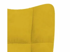 vidaxl Silla mecedora con reposapiés tela mostaza