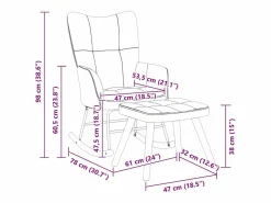 vidaxl Silla mecedora con reposapiés tela mostaza