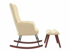 Silla mecedora con reposapiés terciopelo ES42156