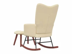 Silla mecedora con reposapiés terciopelo ES42156