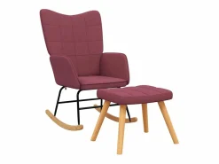 Sale Silla mecedora con reposapiés tela tinto Sillón Balancín