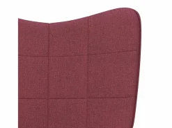 Sale Silla mecedora con reposapiés tela tinto Sillón Balancín