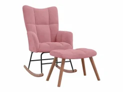 Online Silla mecedora con reposapiés terciopelo Sillón Balancín