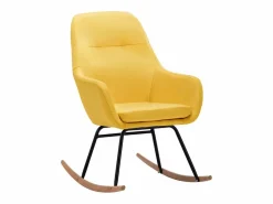 vidaxl Silla mecedora de tela amarilla mostaza