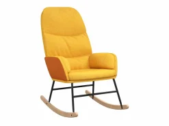 Outlet Silla mecedora de tela mostaza ES76301 Amarillo