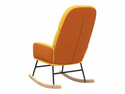 Outlet Silla mecedora de tela mostaza ES76301 Amarillo