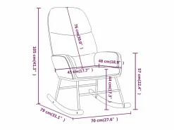 Best vidaxl Silla mecedora de tela blanco Crema