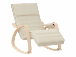 Outlet vidaxl Silla mecedora de tela color Crema