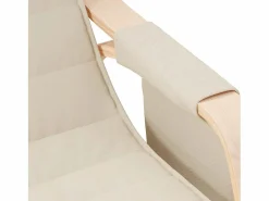 Outlet vidaxl Silla mecedora de tela color Crema