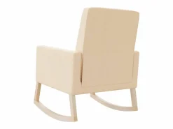 Online vidaxl Silla mecedora de tela Crema