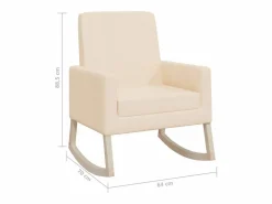 Online vidaxl Silla mecedora de tela Crema