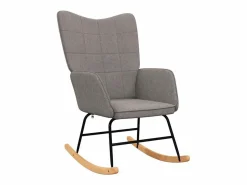 vidaxl Silla mecedora de tela gris taupe