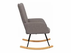 vidaxl Silla mecedora de tela gris taupe