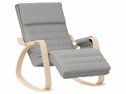 Clearance Silla mecedora de tela claro ES92034 Gris