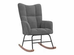 vidaxl Silla mecedora de terciopelo oscuro