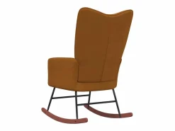 Discount Silla mecedora de terciopelo marrón ES33120 Marru00f3n