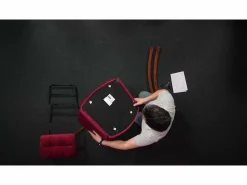 Discount vidaxl Silla mecedora de terciopelo Rosa