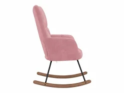 Discount vidaxl Silla mecedora de terciopelo Rosa