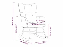 Discount vidaxl Silla mecedora de terciopelo Rosa