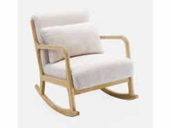 Online Sweeek Silla mecedora estilo escandinavo con borreguito Crema