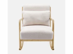 Online Sweeek Silla mecedora estilo escandinavo con borreguito Crema