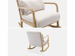 Online Sweeek Silla mecedora estilo escandinavo con borreguito Crema