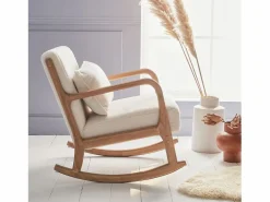 Online Sweeek Silla mecedora estilo escandinavo con borreguito Crema