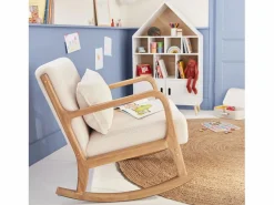 Online Sweeek Silla mecedora estilo escandinavo con borreguito Crema