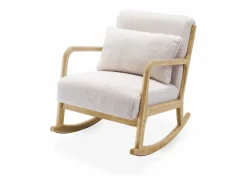 Online Sweeek Silla mecedora estilo escandinavo con borreguito Crema