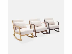 Online Sweeek Silla mecedora estilo escandinavo con borreguito Crema
