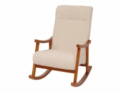 Discount MCW Silla mecedora -K10, , estructura con acabado imitación nogal Crema