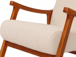 Discount MCW Silla mecedora -K10, , estructura con acabado imitación nogal Crema