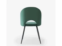 AHD Silla moderna de terciopelo y acolchada para salón-comedor y cocina Zarda - oscuro