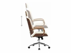 Silla oficina con reposacabezas cuero sintético madera Silla De Escritorio