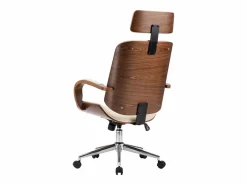 Silla oficina con reposacabezas cuero sintético madera Silla De Escritorio